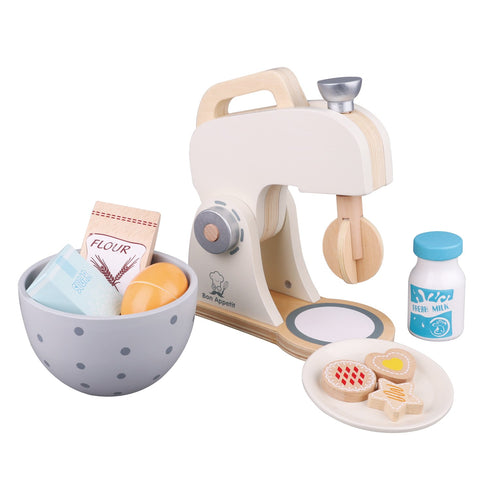 NEW CLASSIC TOYS - Wooden Baking Mixer Set - White